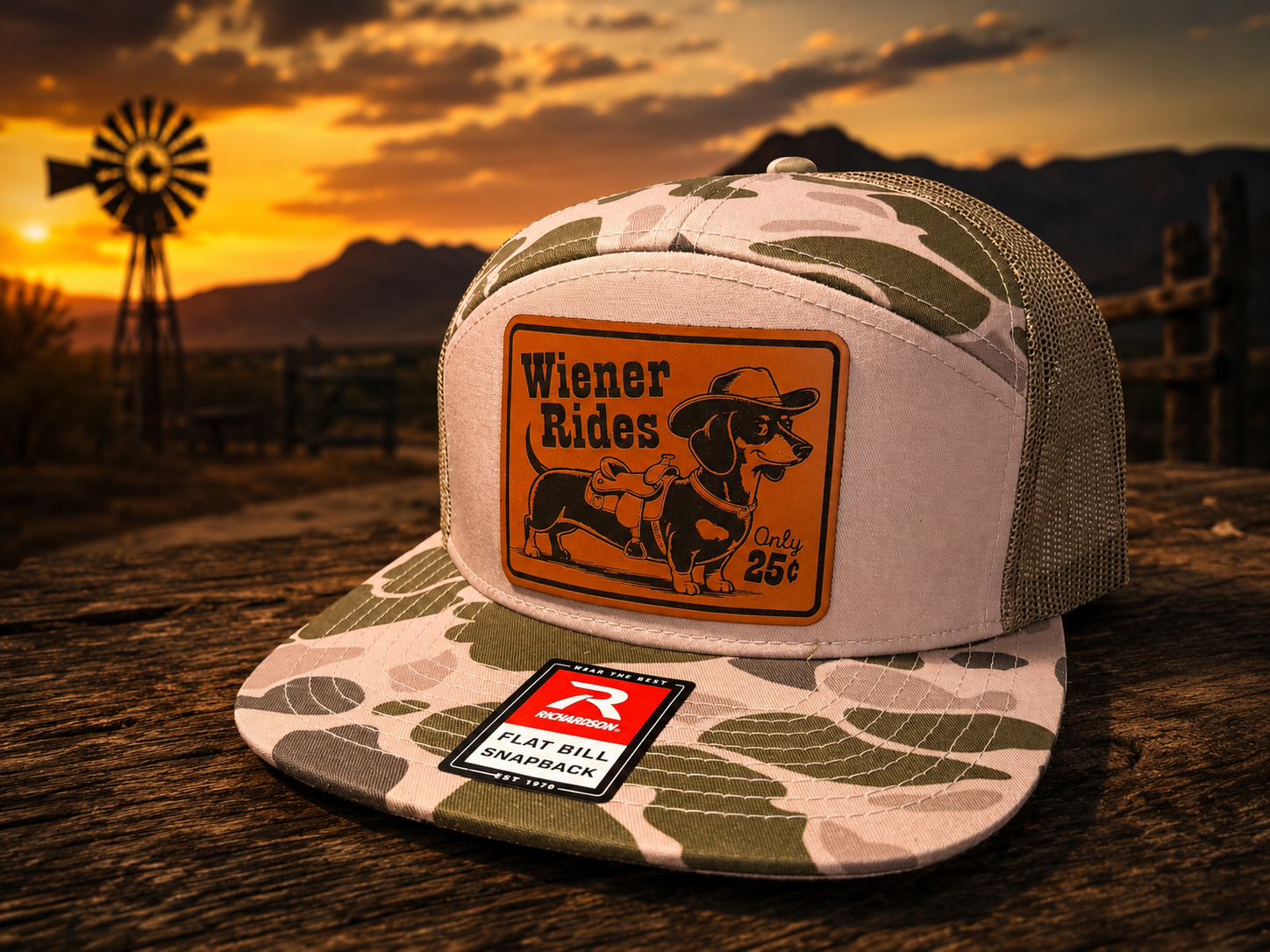 Wiener Rides 25 cents flat-bill snapback