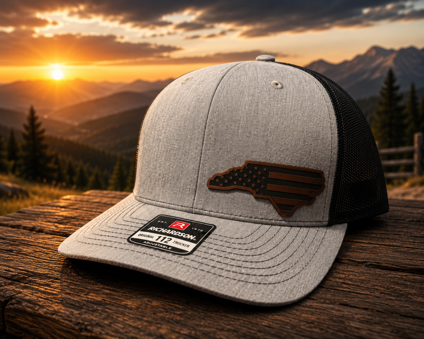 NC Flag Patriot Patch Richardson 112 Heather Grey