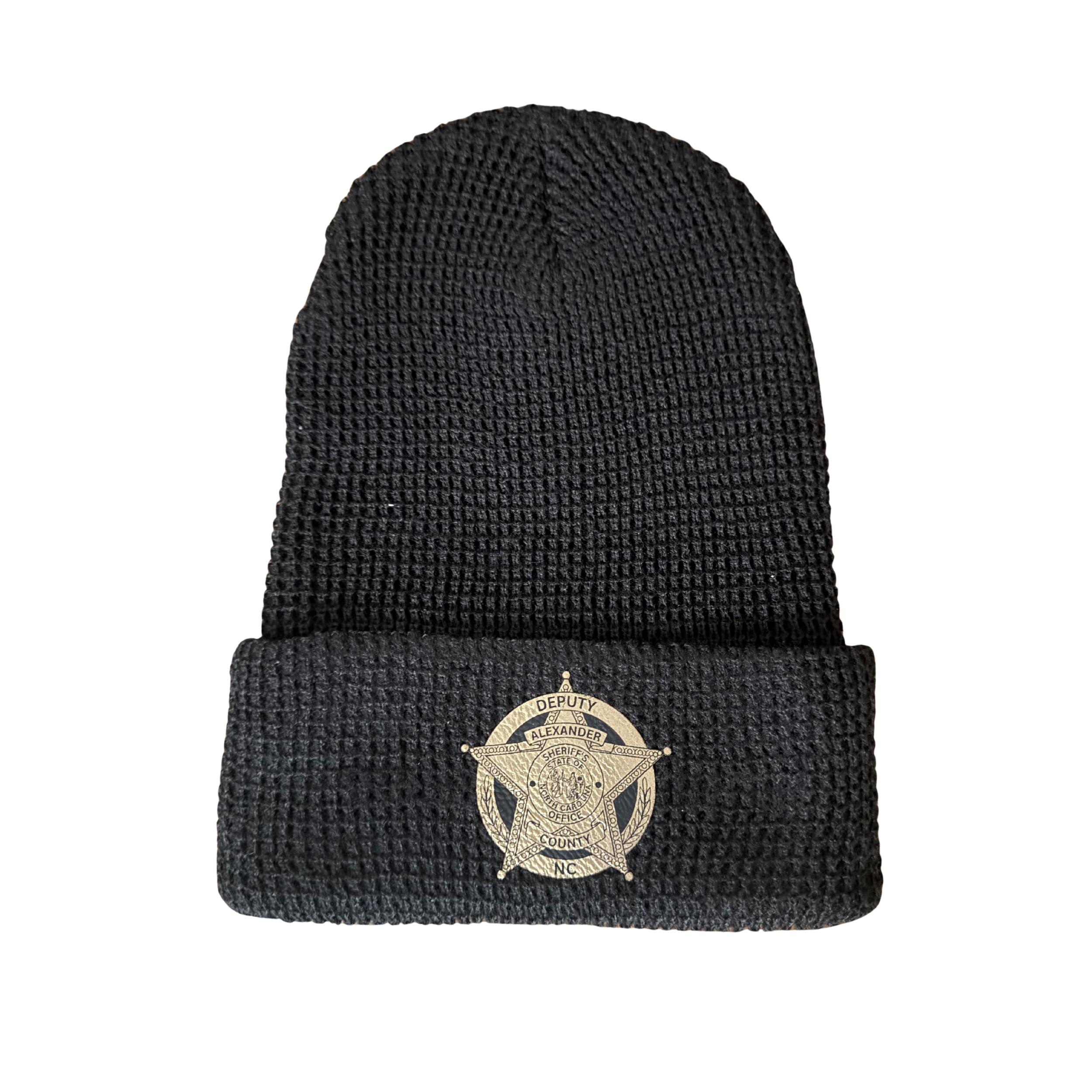 Sheriff's badge knit hat
